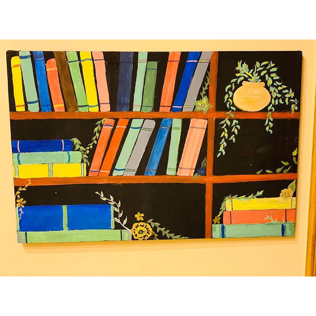 Book shelf painting.30/20"