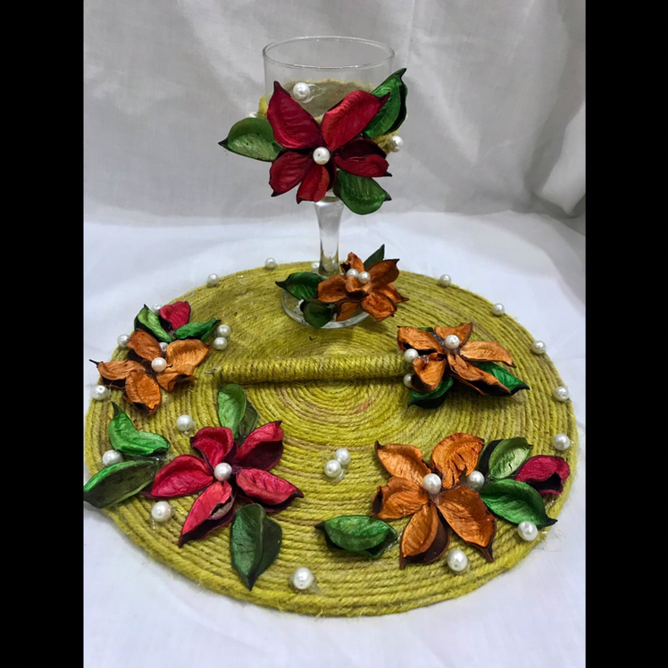 Decorated Glass And Pen