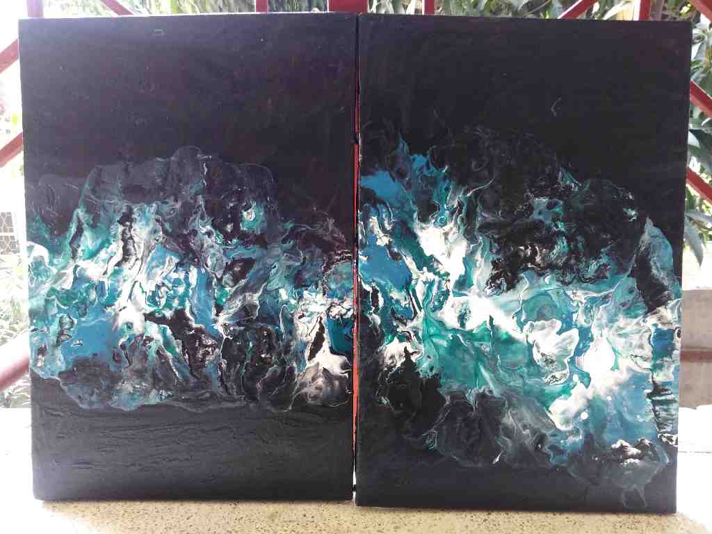 Mexican Style Acrylics Pouring on Canvas