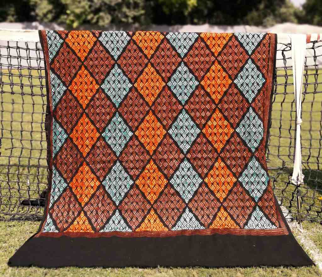 Embroidered Phulkari Shawl          