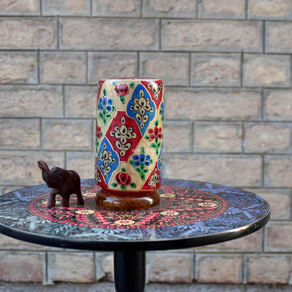 Hand Painted Camel Skin Lamp