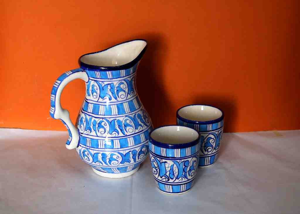 Blue Pottery Water Set