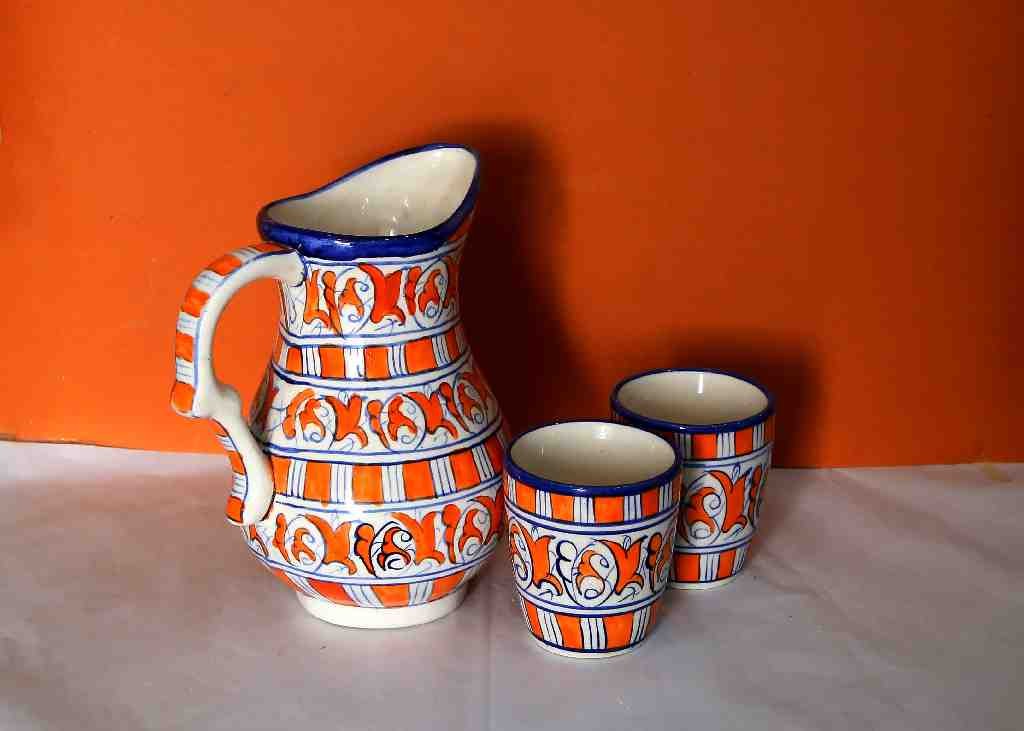 Blue Pottery Water Set