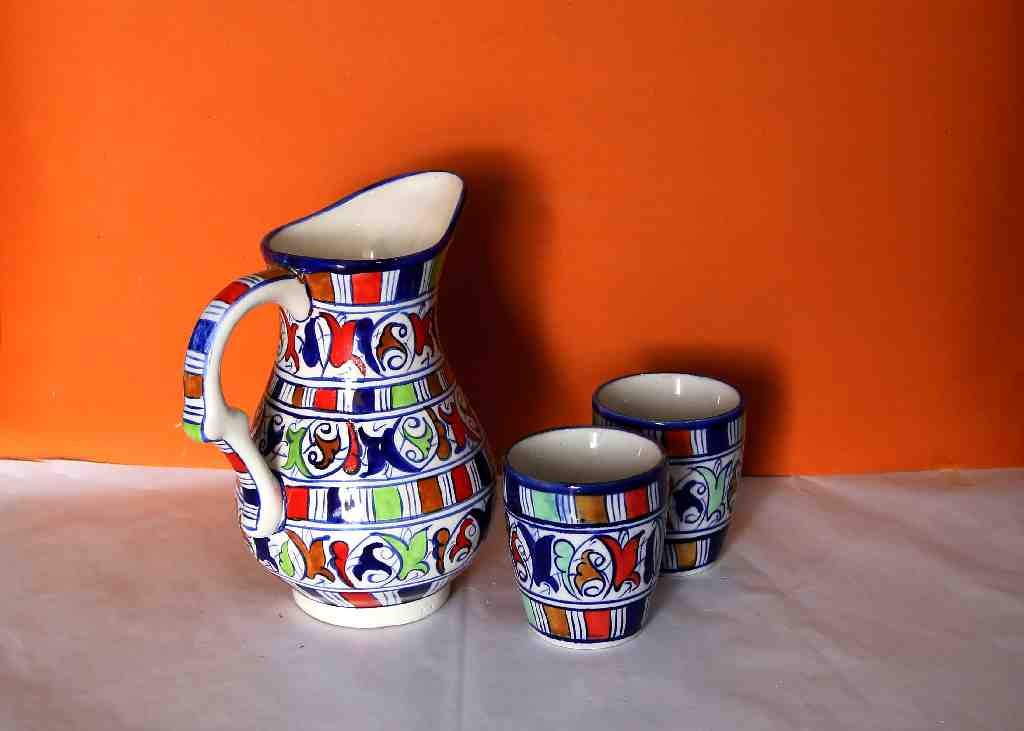 Blue Pottery Water Set