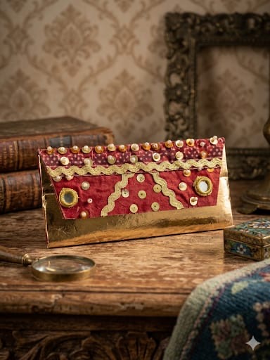 Handmade Salami Envelope in Ajrak design