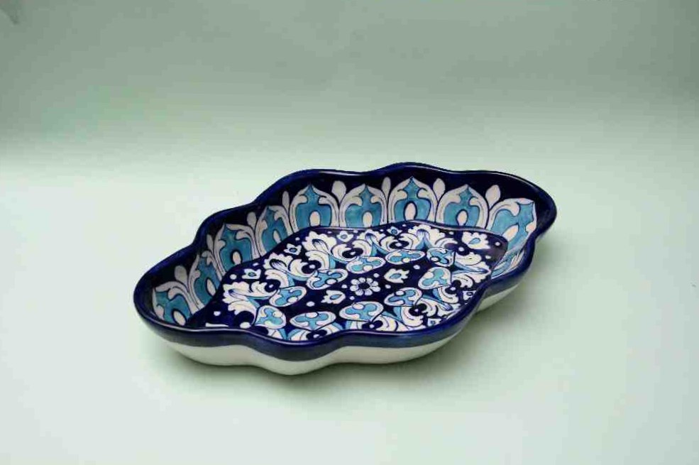 Blue Pottery Fruit Bowl