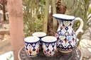 Blue Pottery 6 Glass Water Set