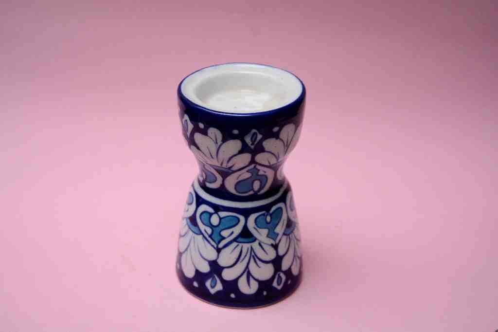 Blue Pottery Candle Stand