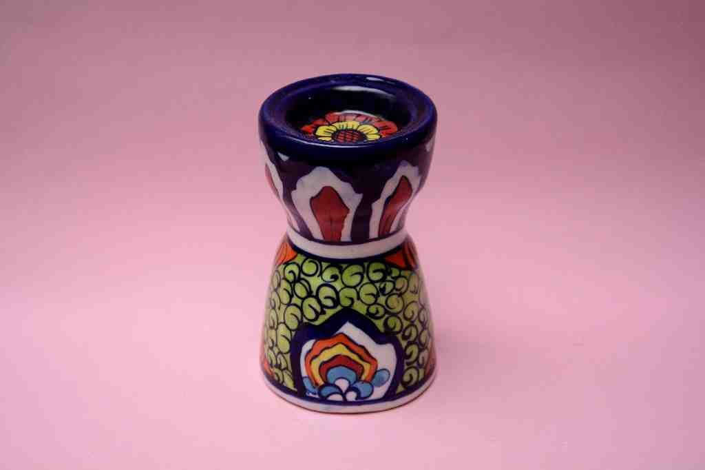 Blue Pottery Candle Stand