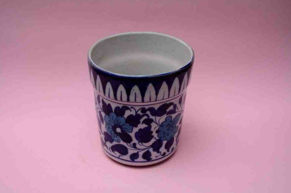 Blue Pottery Candle Holder