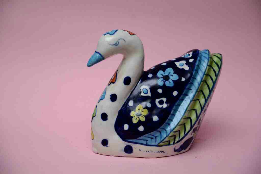 Blue Pottery Miniature Duck