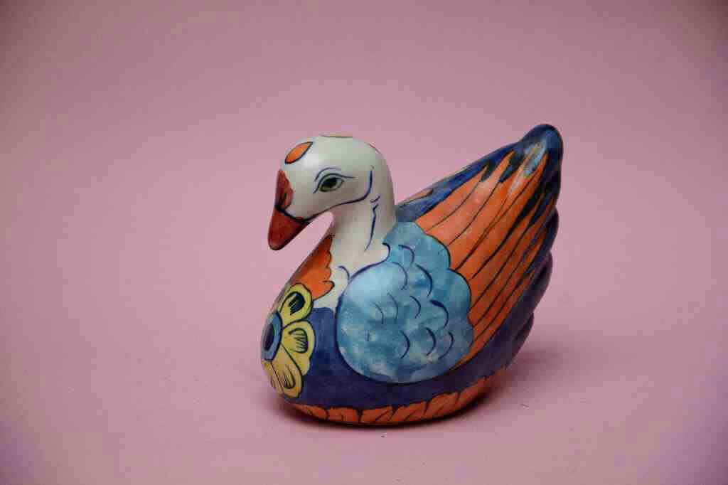 Blue Pottery Miniature Duck