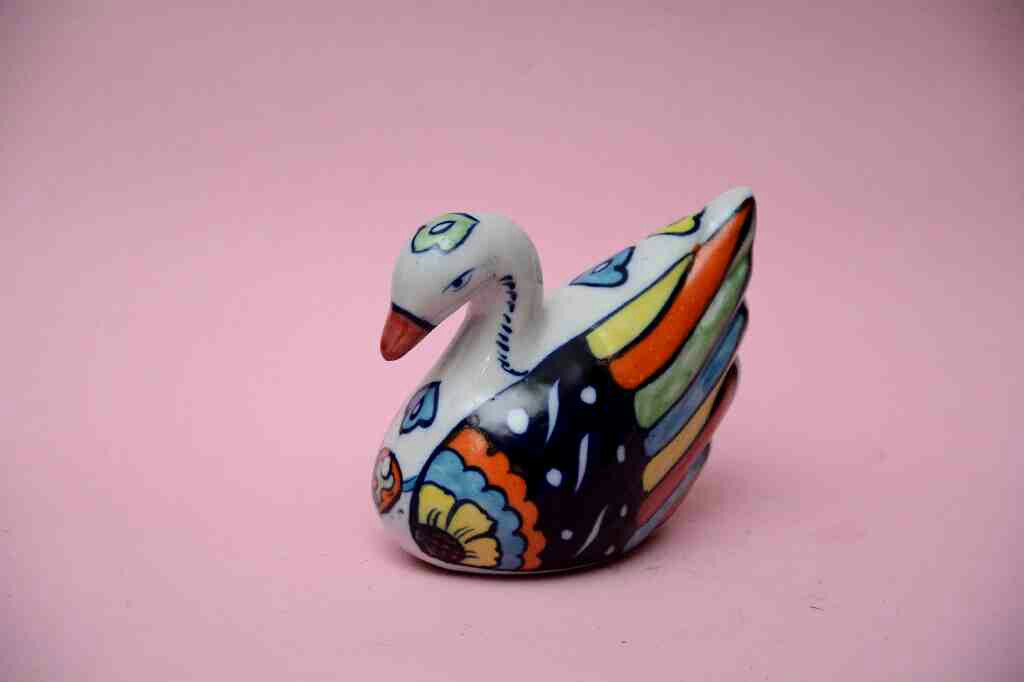 Blue Pottery Miniature Duck