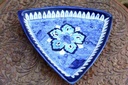 Blue Pottery Triangular Dish