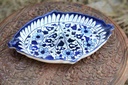 Blue Pottery Triangular Dish