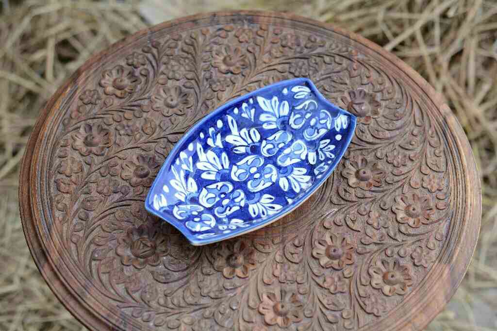 Blue Pottery Dry Fruit Dish