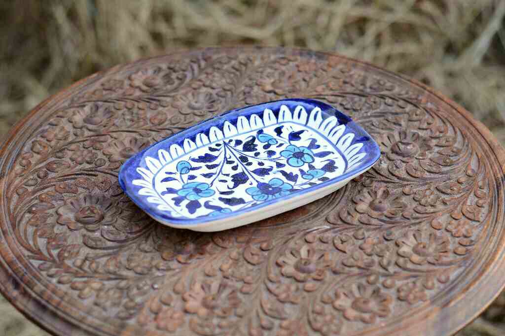 Blue Pottery Dry Fruit Dish