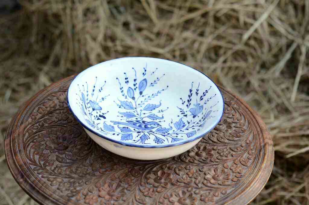 Blue Pottery Deep Soup Bowl