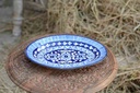 Blue Pottery Oval Shape Rice Tray