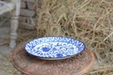 Blue Pottery Oval Shape Rice Tray
