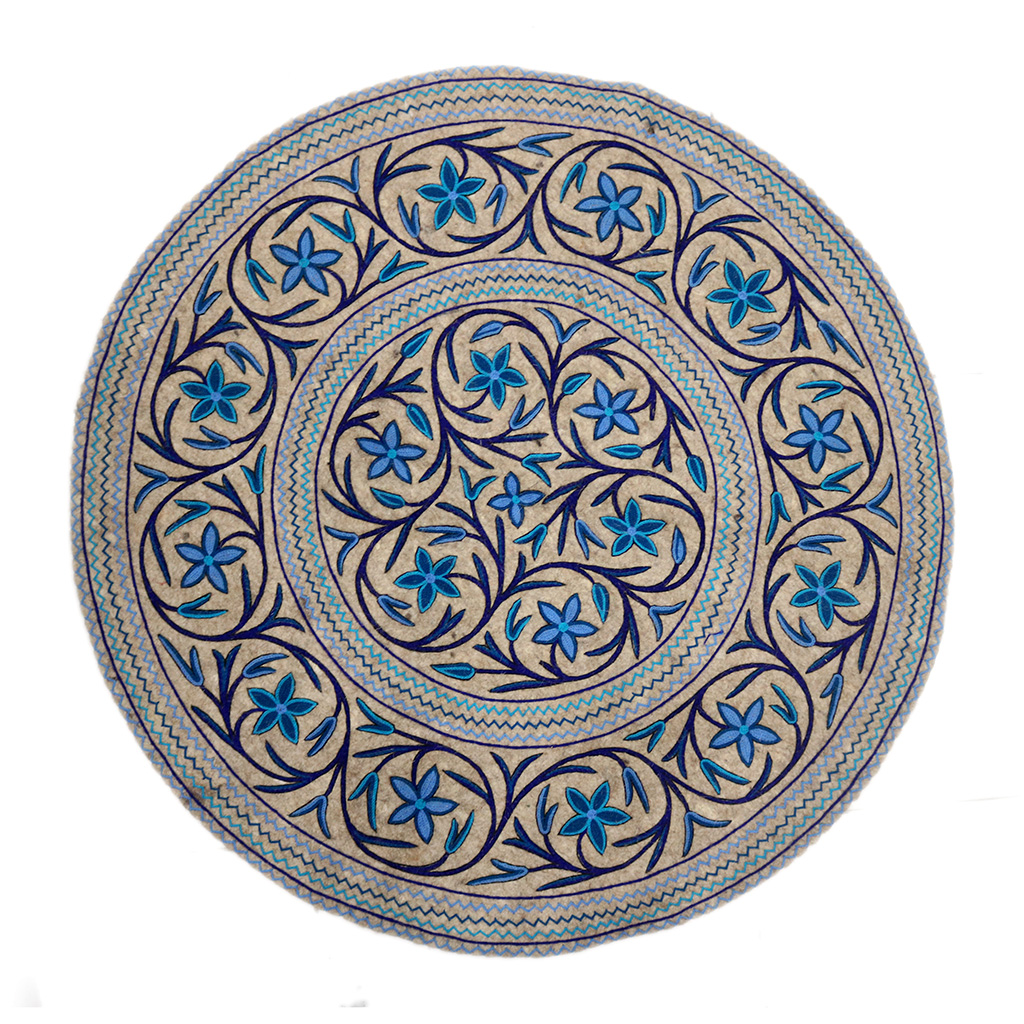 Hand Embroidery Round Rug