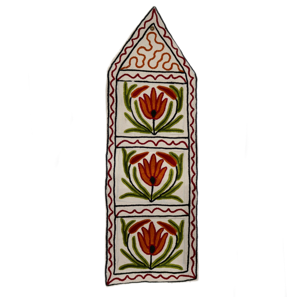 Three pocket Hand Embroidery Wall Hang
