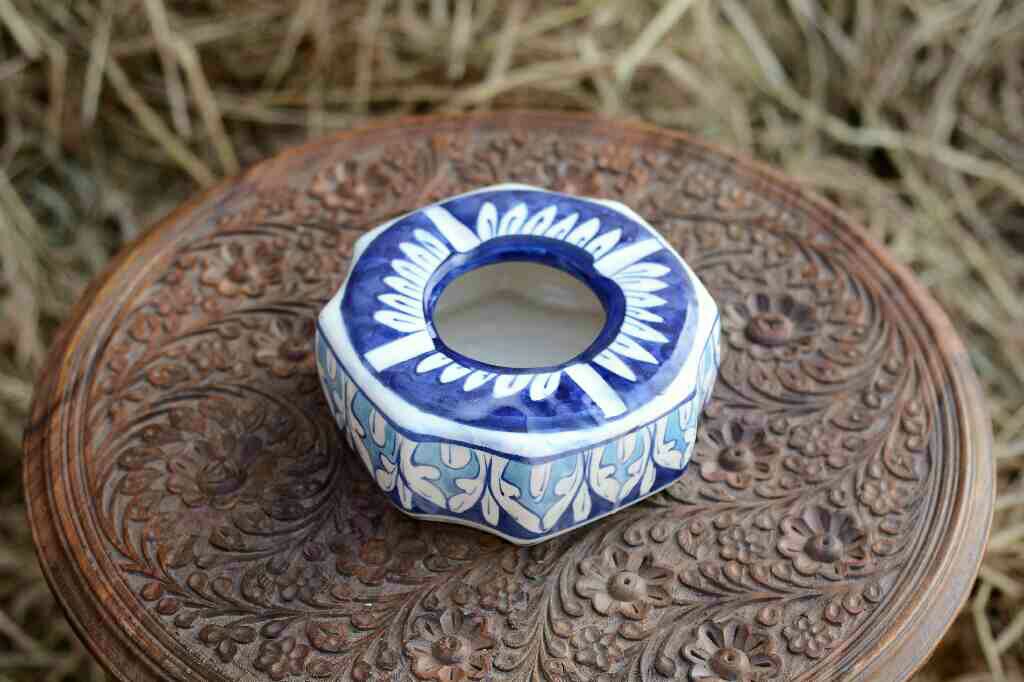Blue Pottery Octa Shaped Ashtray