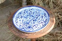 Blue Pottery Pizza Tray