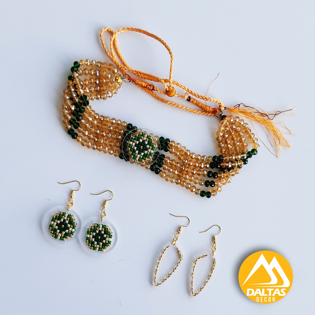 Embroidered Chocker and 1 Set of Earring