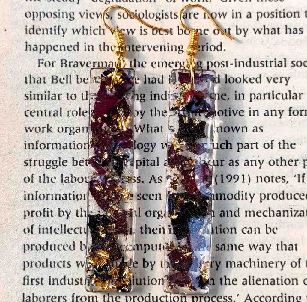 Rose Gold Resin Earrings