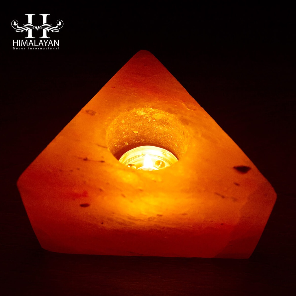 Triangle Shape Candle Holder Himalayan Rock Salt