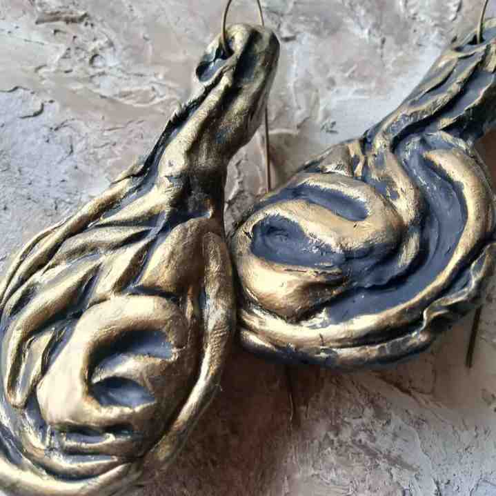 Hand sculpted earrings 