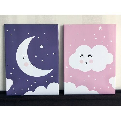 The Pair Of Beautiful Night sky Painting