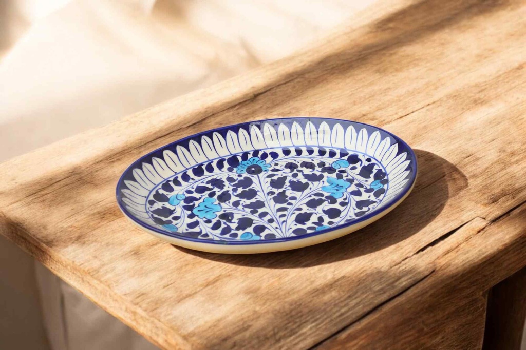 Blue Pottery Rice Dish
