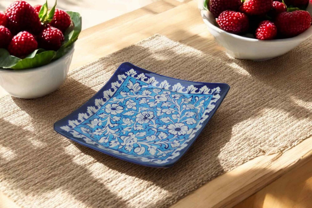 Blue Pottery Square Plate