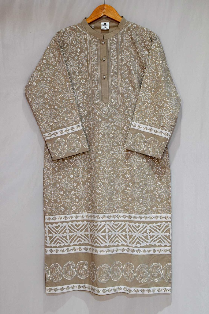Beige Shadow Embroidered kurta