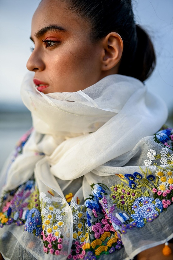 Periwinkle Organza Stole