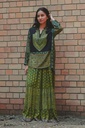 Green Ajrak Kurti