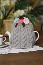 Flower Tea Cozy - Light Grey