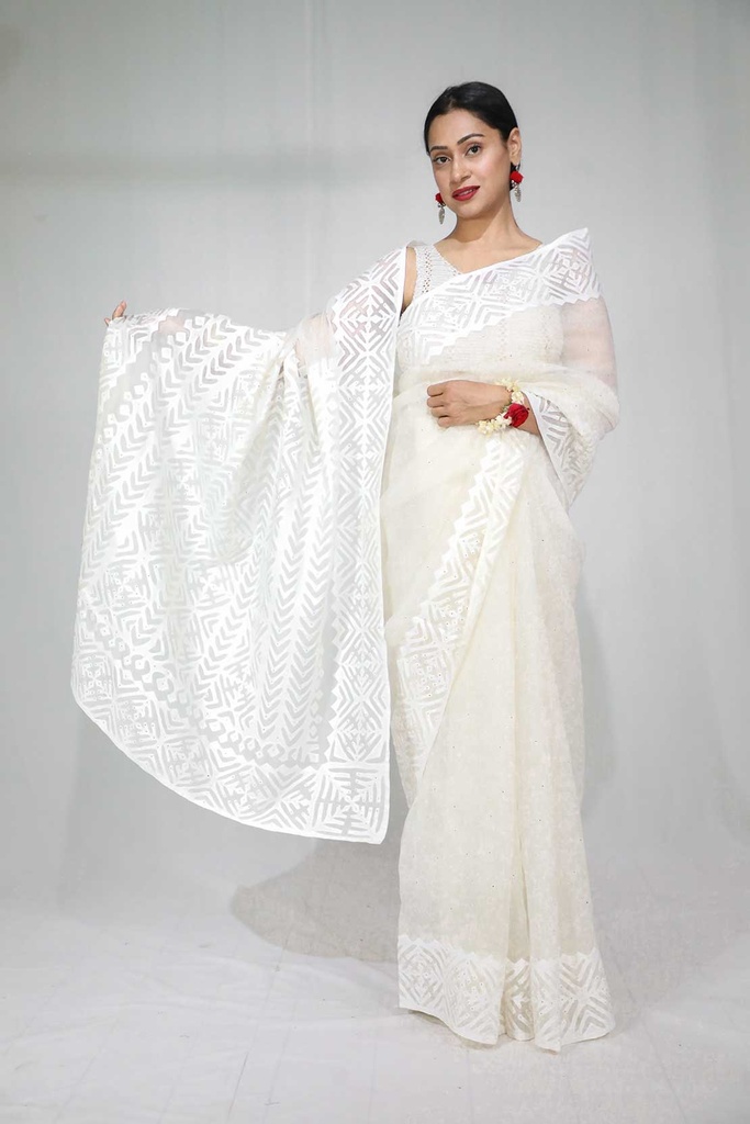 Organza Applique Saree