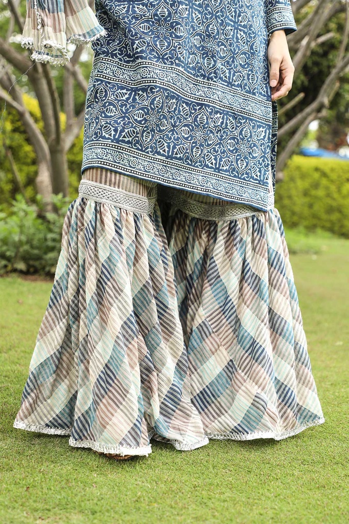 PRINTED GHRARA AND DUPATTA