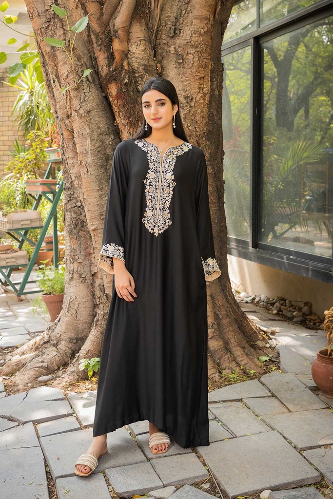 Embroidered Black kaftan