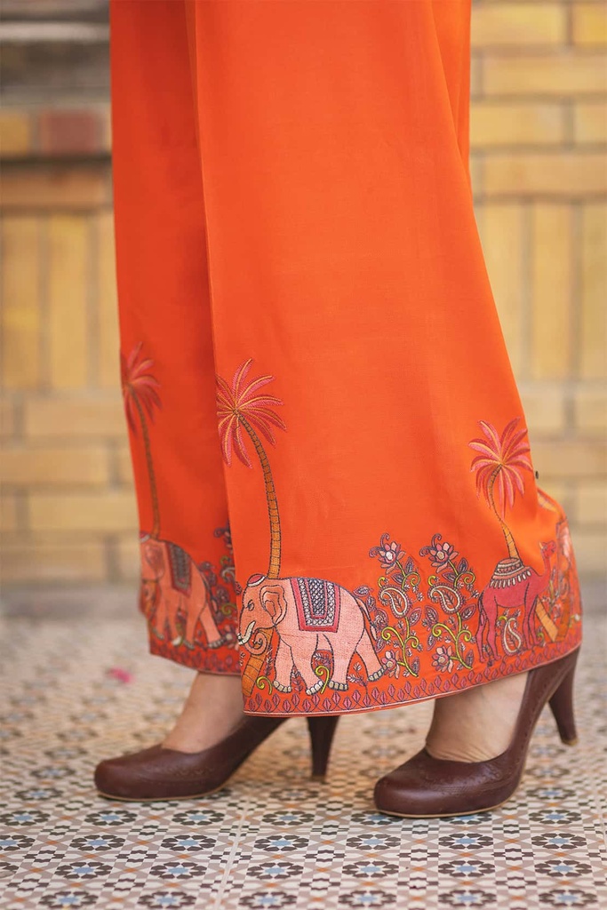 Orange Traditional Pants