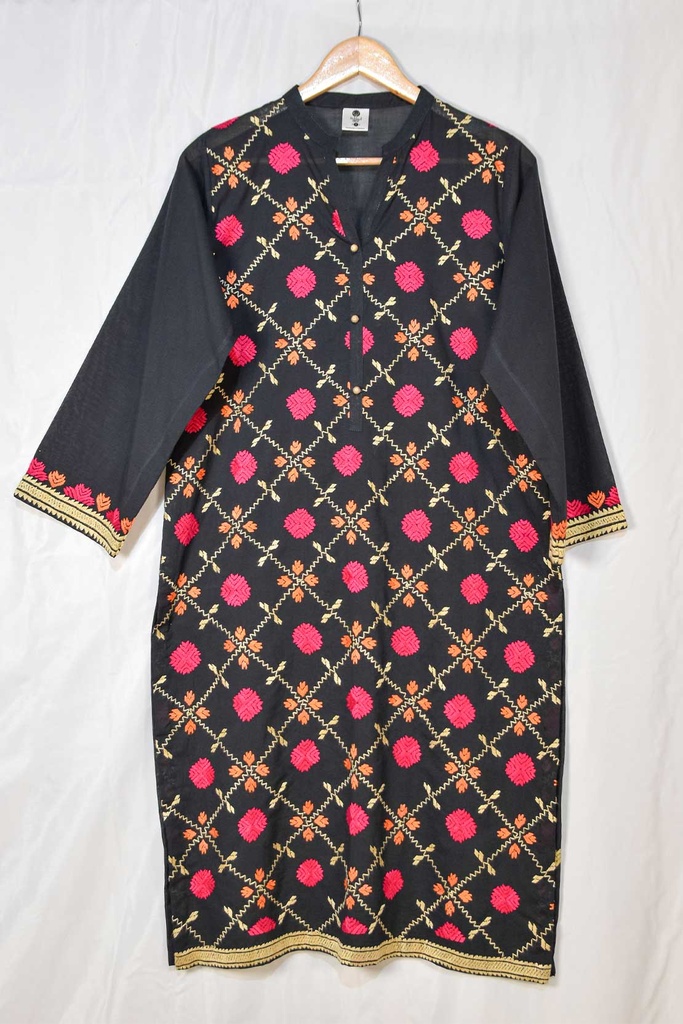 Jisti peach and white kurta