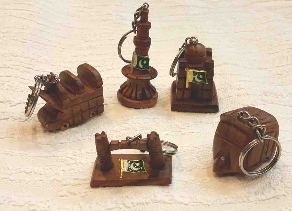 Wooden Handcrafted Keyrings. Set of 5