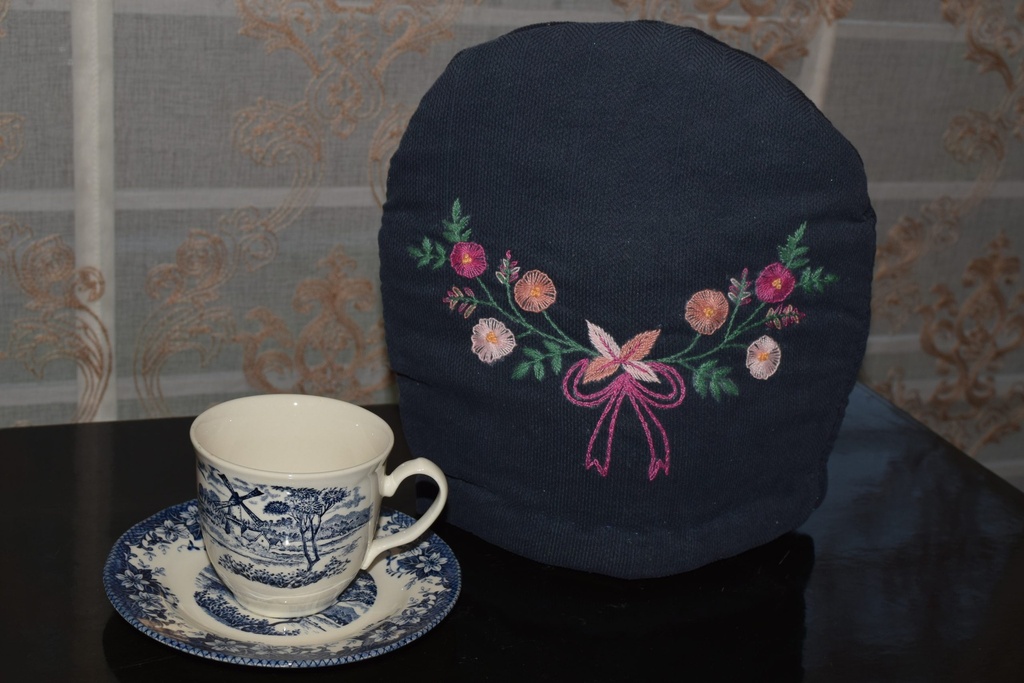 TC-10 Deep Blue Jacquard Teacozy