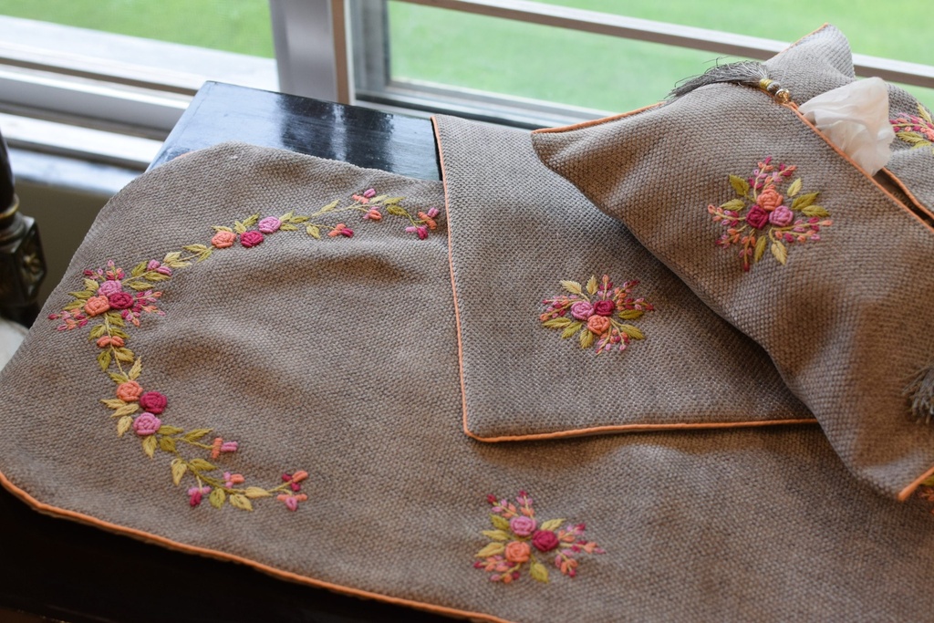 DS-30 Grey Jacquard Dining Set