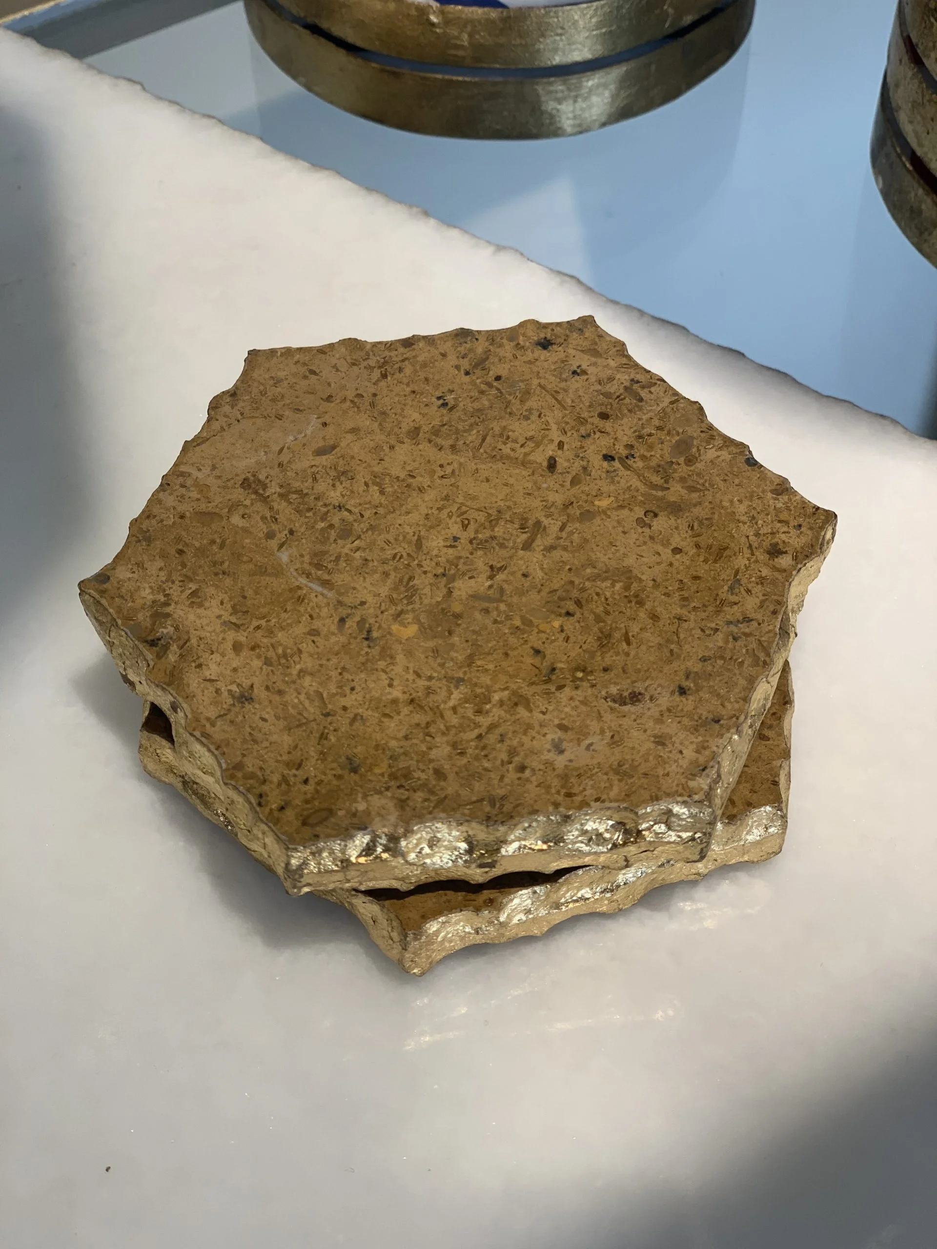 Marble Coasters – Golden