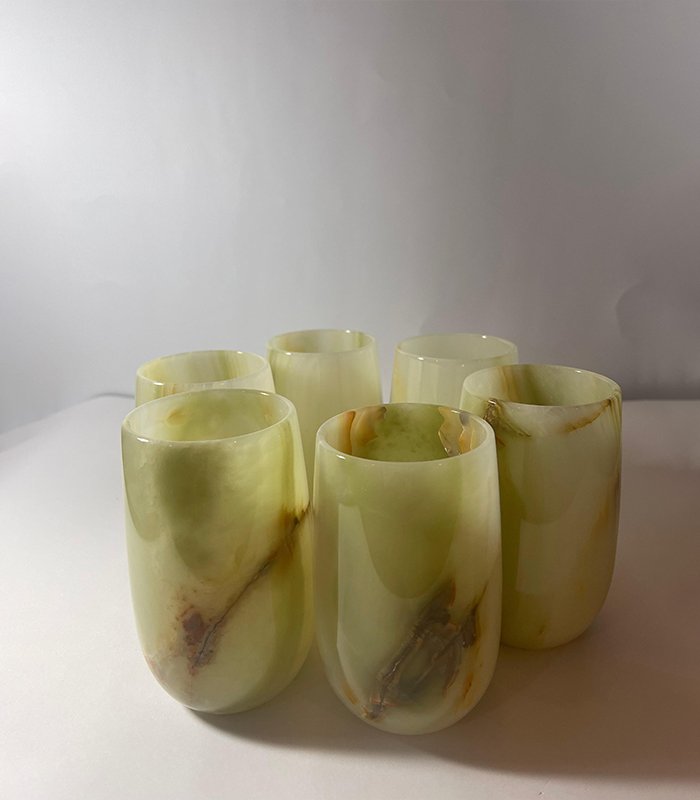 Green Onyx Glasses Set Of 6
