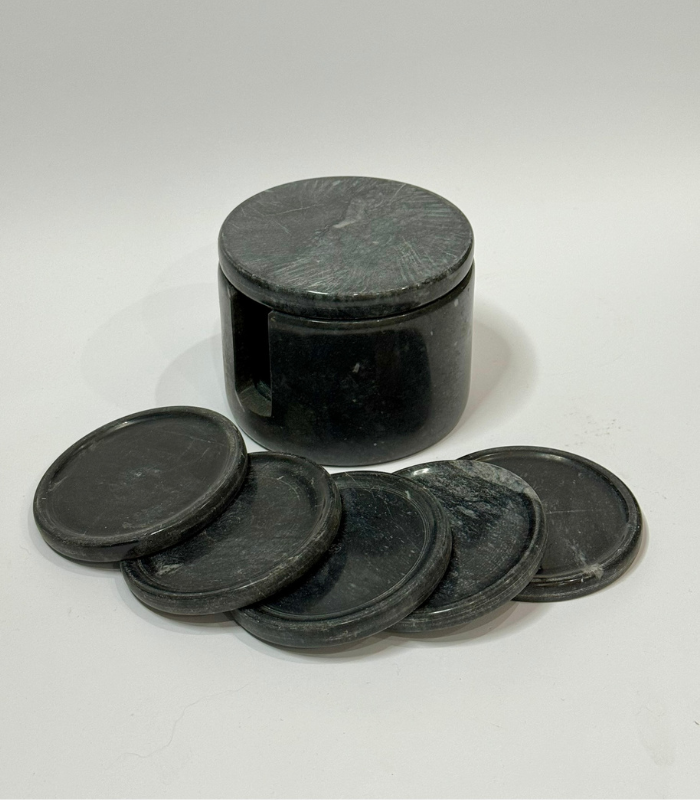 Black Marble Coasters Set Of 6 – Small